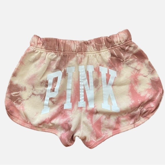 PINK Victoria's Secret Curved Hem Tie Dye Fleece Shorts Size Small - Picture 4 of 10